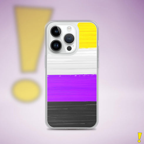 Nonbinary Pride Flag Paint Strokes Clear Case for iPhone®